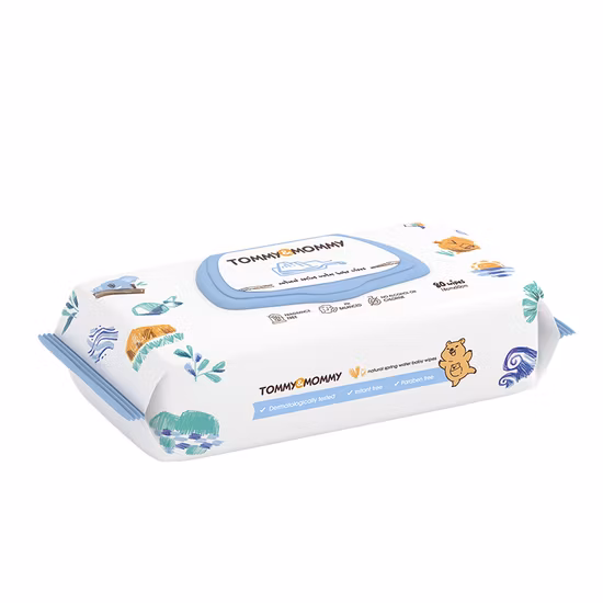 トミー＆マミー ベビーハンド＆フェイスクレンジングワイプは、肌の細菌や汚れを95%除去します